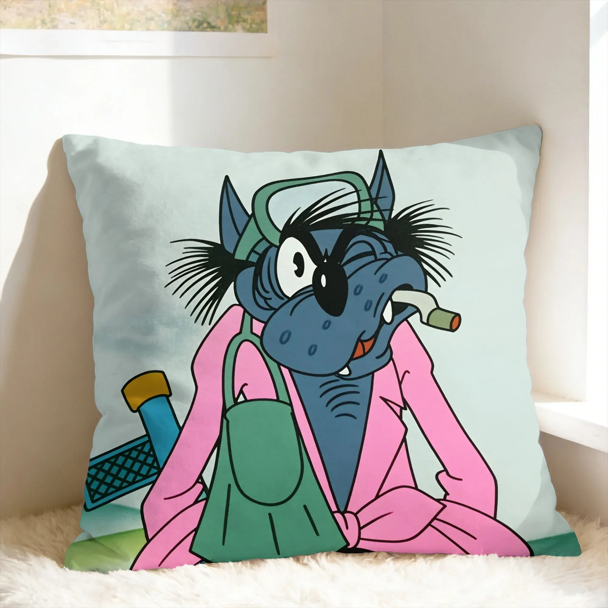 Russian Anime Nu Pogodi Pillow Cover  Print Cushion Cover Morden Pillow Case For Living Room Chair