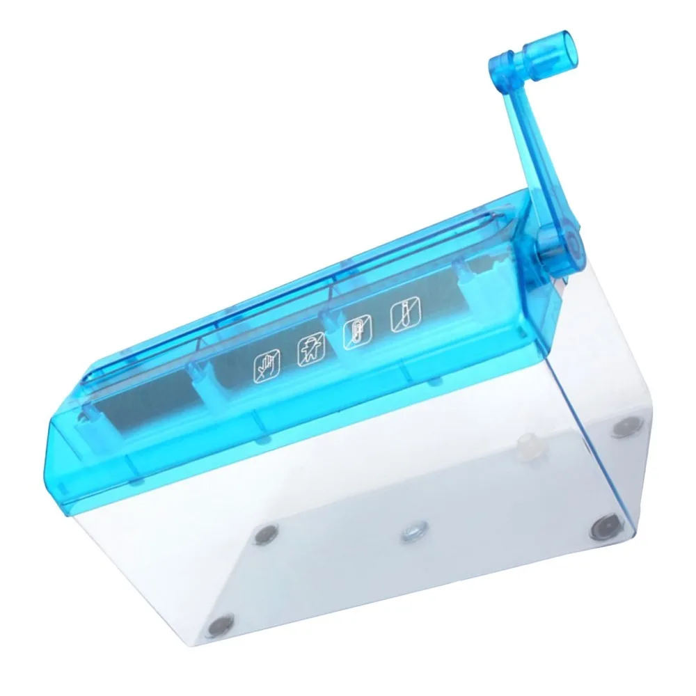 Portable ABS Paper Shredder A4 Transparent Manual Shredder Desktop Manual Use Paper Cutting Machine Daily Use