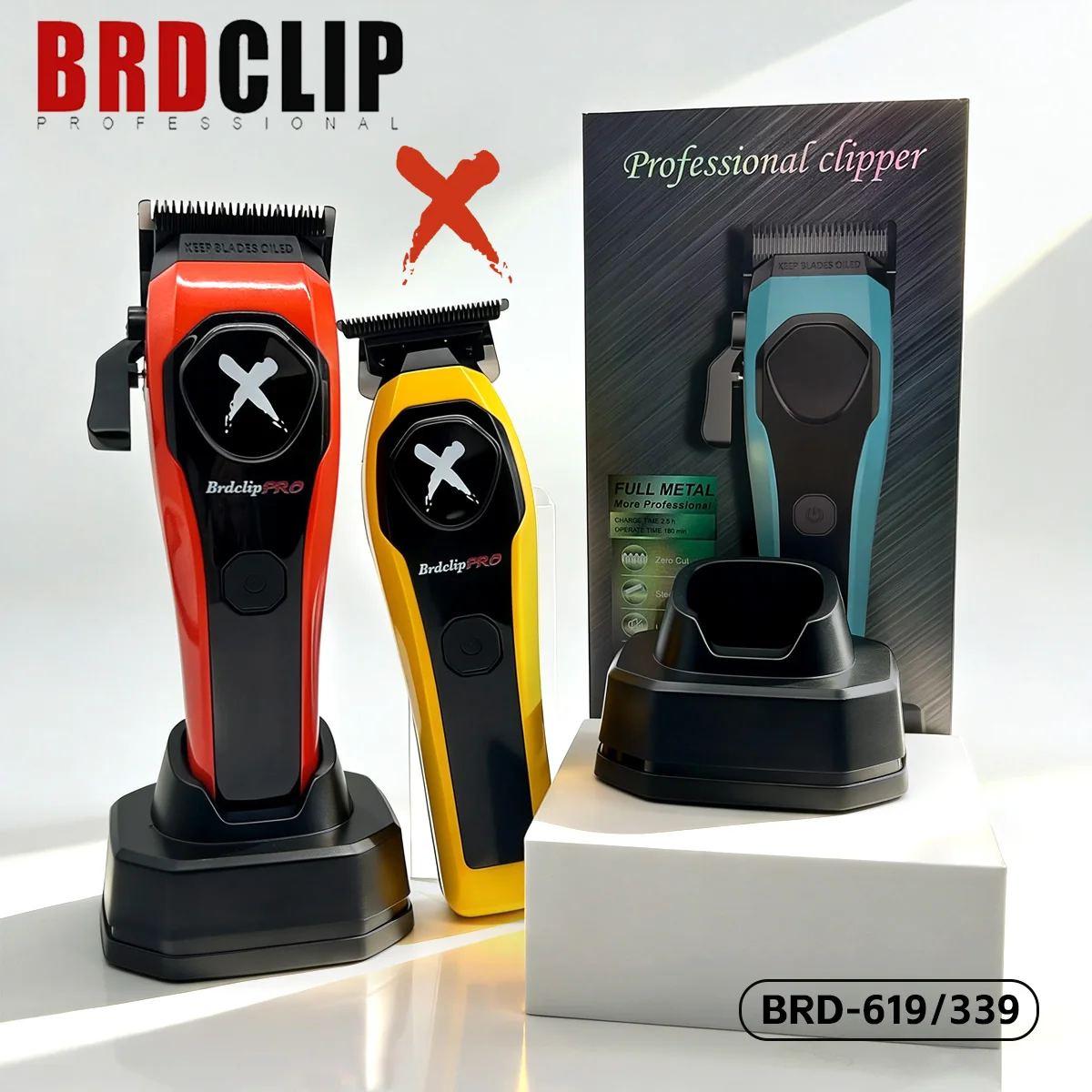 BRDCLIP Tondeuse homme Cheveux Tondeuse homme Professionnel Tondeuse à cheveux Rechargeable Tondeuse de coiffure Réglable Appareil de coupe de cheveux Sans fil Affichage LED Kit de tondeuses BRD-619