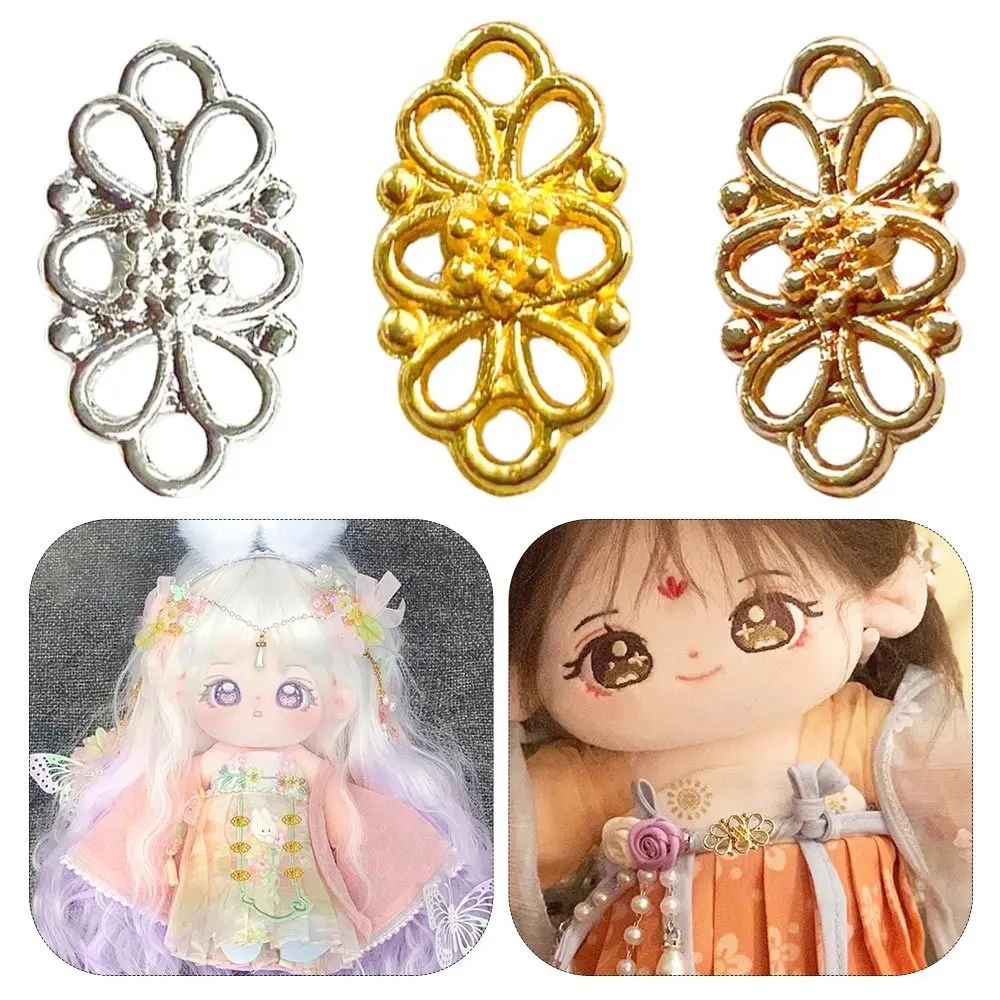 

20pcs 14*8mm Metal Chinese Buckles Ultra-small Mini Ancient Costume Buckle 3 Colors Doll Dresses Decor Doll Clothes Accessories