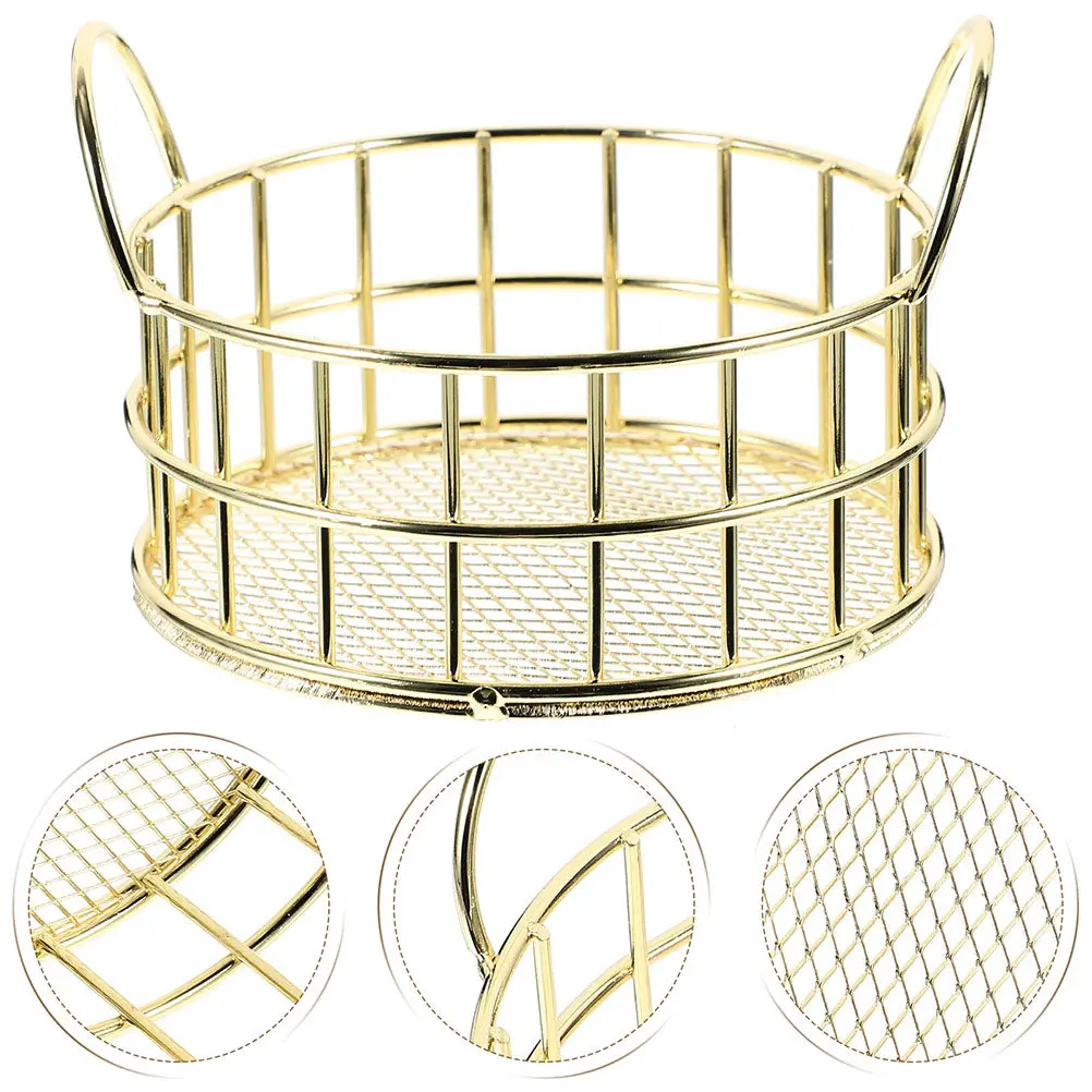 

Набор из 2 металлических корзин-органайзеров для рабочего стола: маленькие корзины для хранения закусок, косметики, мелочей, для офиса и дома, проволочные органайзеры