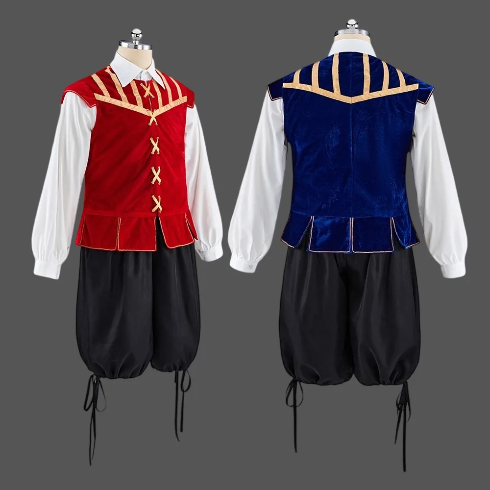 

Tudor Elizabethan Court Prince Costume Victorian Renaissance Gentleman Top Vest Pants Nobleman Uniform Suit Medieval Ball Gown