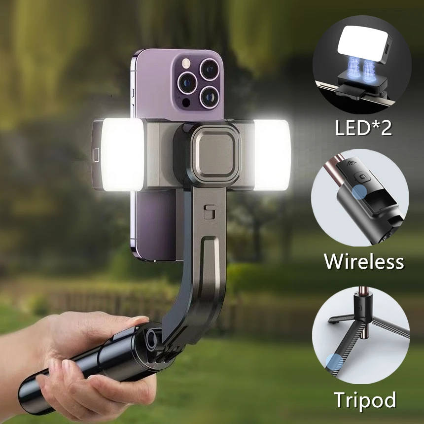 1-Axis Foldable Wireless Gimbal Bluetooth Selfie Stick Tripod Shutter Remote Control Stabilizer For iPhone Samsung Huawei Xiaomi