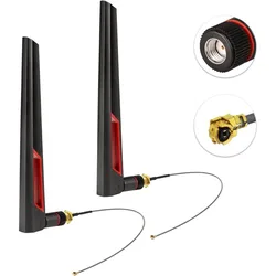 2.4GHz 5GHz 5.8GHz Dual Band Wifi Antenna + 15CM U.fl/IPEX to RP-SMA for Mini PCIe Card Wireless Routers, PC Desktop, Repeater