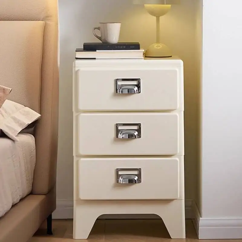 اليابانية الرجعية ثلاثة دلو خزانة غرفة نوم السرير الجدول أريكة خزانة جانبية Ins مقبض درج خزانة خزائن التخزين
