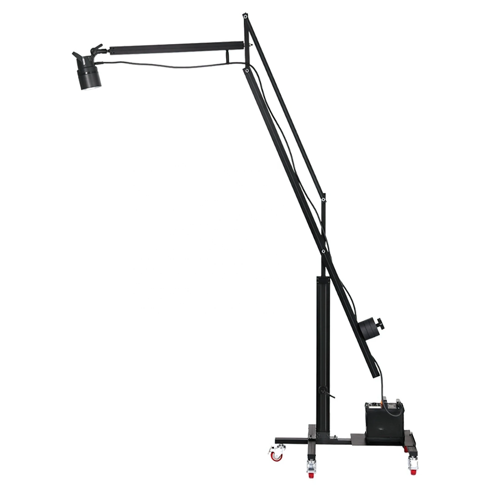 PHJ-200 Camera Cantilever Crane Studio Flash Crane Jib Bracket Balanced Cantilever Wheel Trolley Track with Power Pack Platform