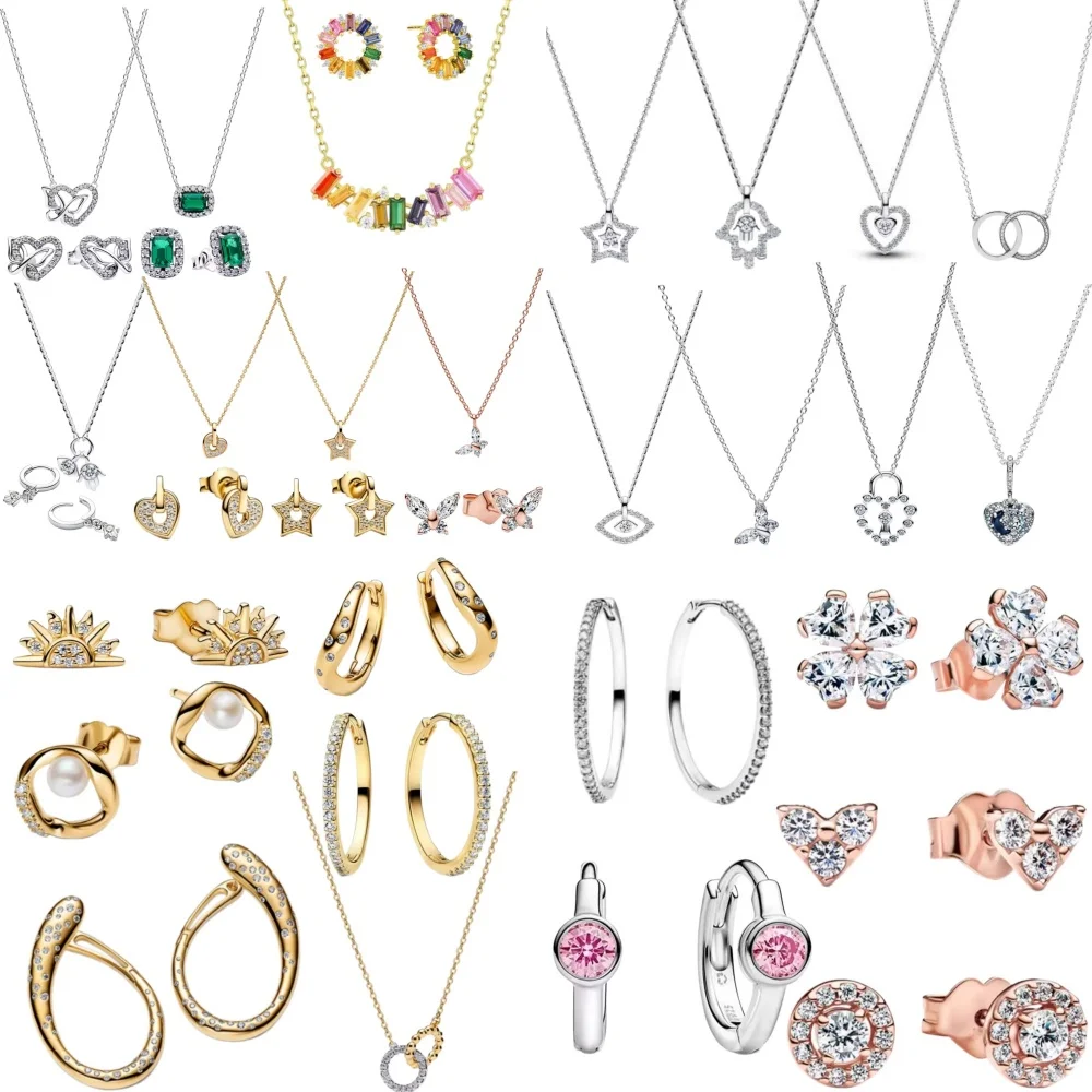 New 925 Silver,Heart-Shaped,Butterfly,Palm,Eyes,Earrings,Necklace,Suitable For European Women To Wear Exquisite Jewelry ﻿