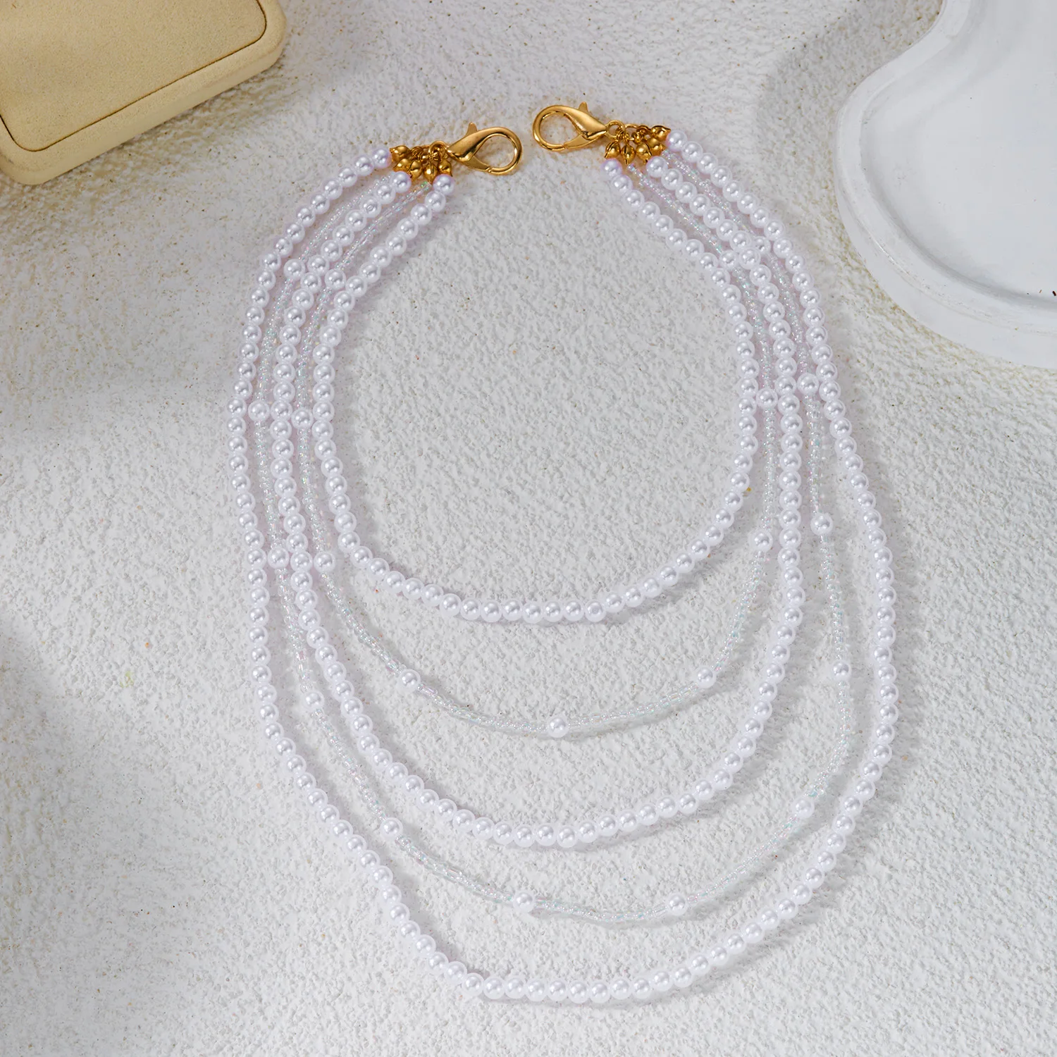 2026 Braut-Quasten-Imitationsperlen-Schulterkette für Damen, minimalistische mehrlagige Perlenkette, Choker, Hochzeitsschmuck – Detail 6