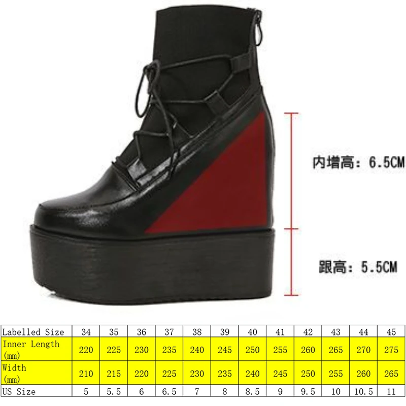 Fujin 12cm Microfiber Leather Chimney Moccasins Ankle Boots Spring Platform Wedge Women Round Toe ROME Chelsea Autumn Shoes