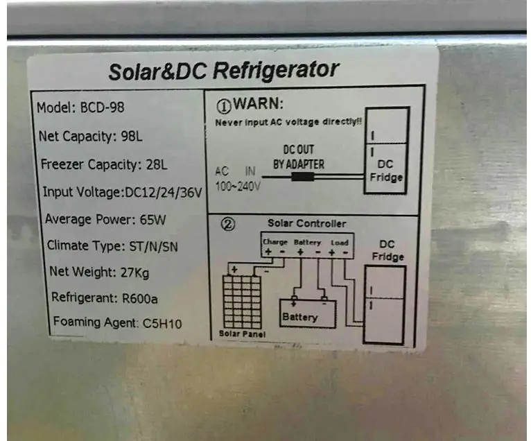 hot sale 12v dc solar powered energy supermarket vertical fridge r with battery