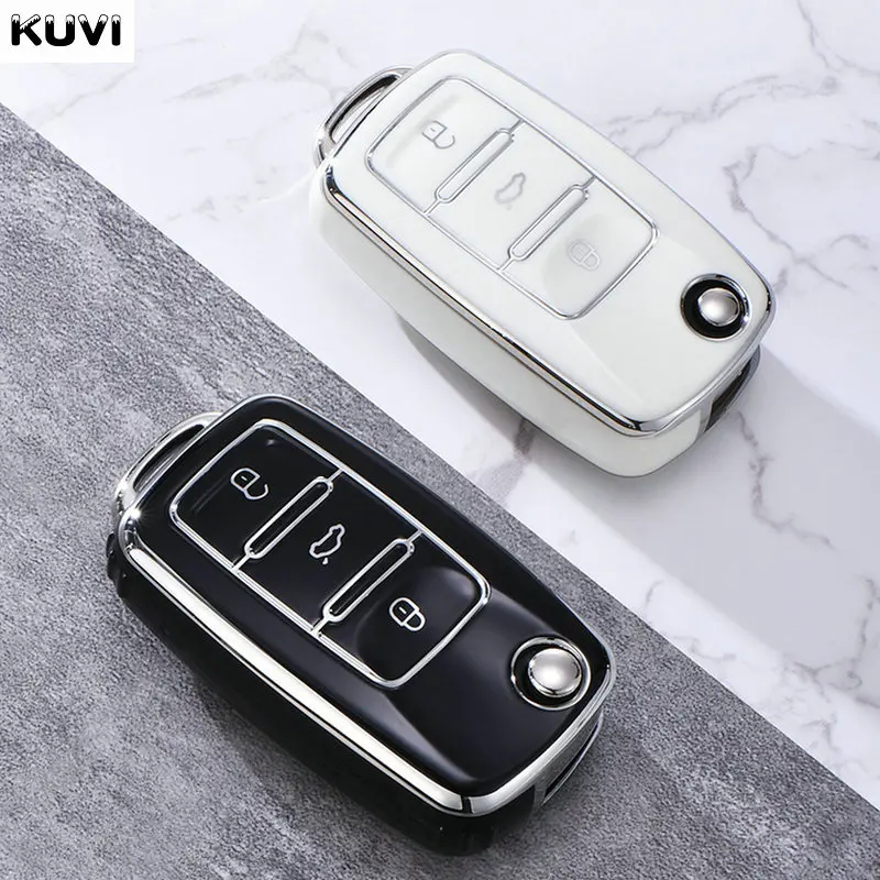 10pcs TPU Car Key Case Cover For VW Volkswagen Amarok Polo Golf 4 5 6 MK4 Bora Jetta Altea Alhambra Passat Beetle Caddy Tiguan