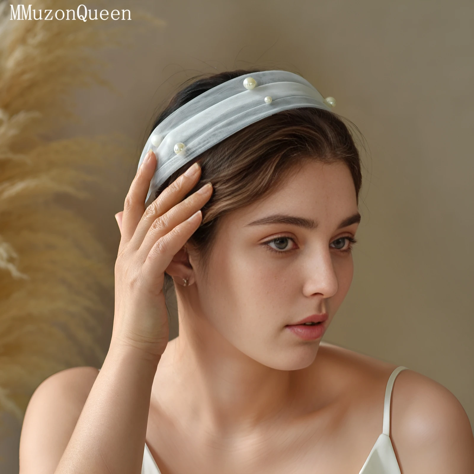 TOPQUEEN Store Promotions High Quality Headband Decoration Bridal Party Tulle Decoration Ladies Party Clothing Matching VA17