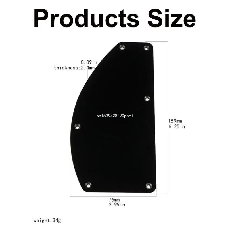 Plastic Guitar Cavity Cover Single Layer Guitar Back Cover Electric Guitar 6 Holes Pickguard Scratch Plate Backplate