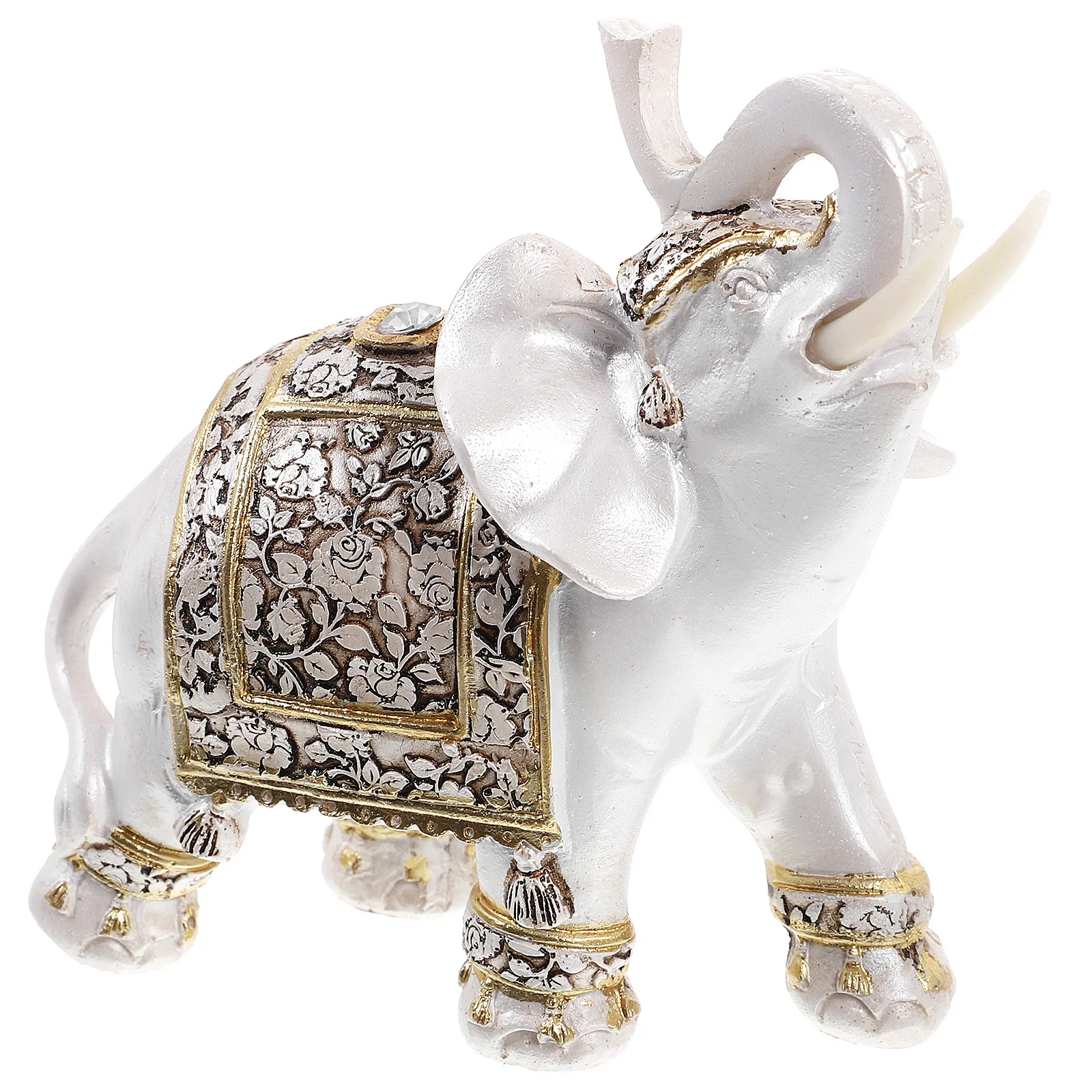 

Elephant Ornament Creative Adornment Adorable Resin Crafts Elephant for Home Indoor Office Desktop (13.5 x 6.5 x 14cm)