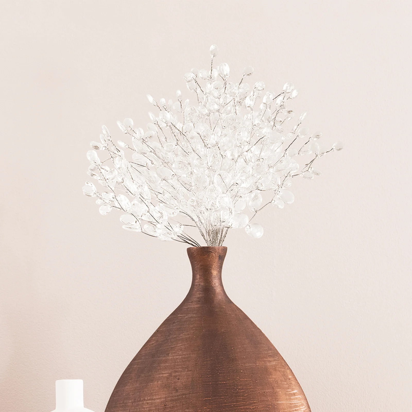 

50 Stems 16Cm Simulated Flower Branches with Clear Beads for Home Decoration Crystal Flower Garland Vase Fillers