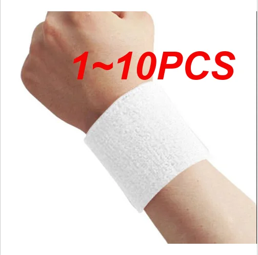 1~10PCS Sports Safety Wrist Support Brace Wraps Guards Sport Sweatband Hand Band Sweat Gym Volleyball Basketball Cotton