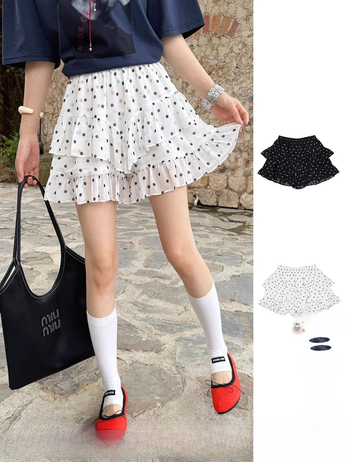 

Brand Early Autumn Polka Dot Anti-Light f Skirt DEARSOCUTE Buy Hand Store Casual A-Line Skirt Polyester Fiber