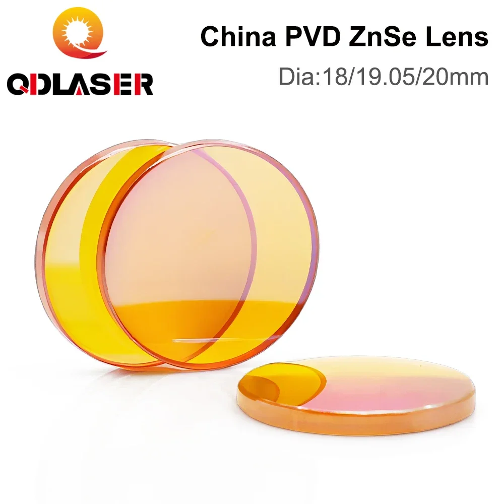 QDLASER China PVD CO2 ZnSe Focus Lens Dia.18 19.05 20 mm FL38.1 50.8 63.5 101.6 127mm 1.5-4