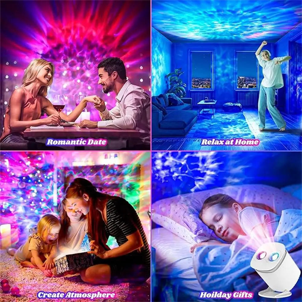 Smart Night Light with Sunset Lamp, 3 Modes & 14 Effects, USB Galaxy Projector with Timer and Remote Control for Bedroom Decor