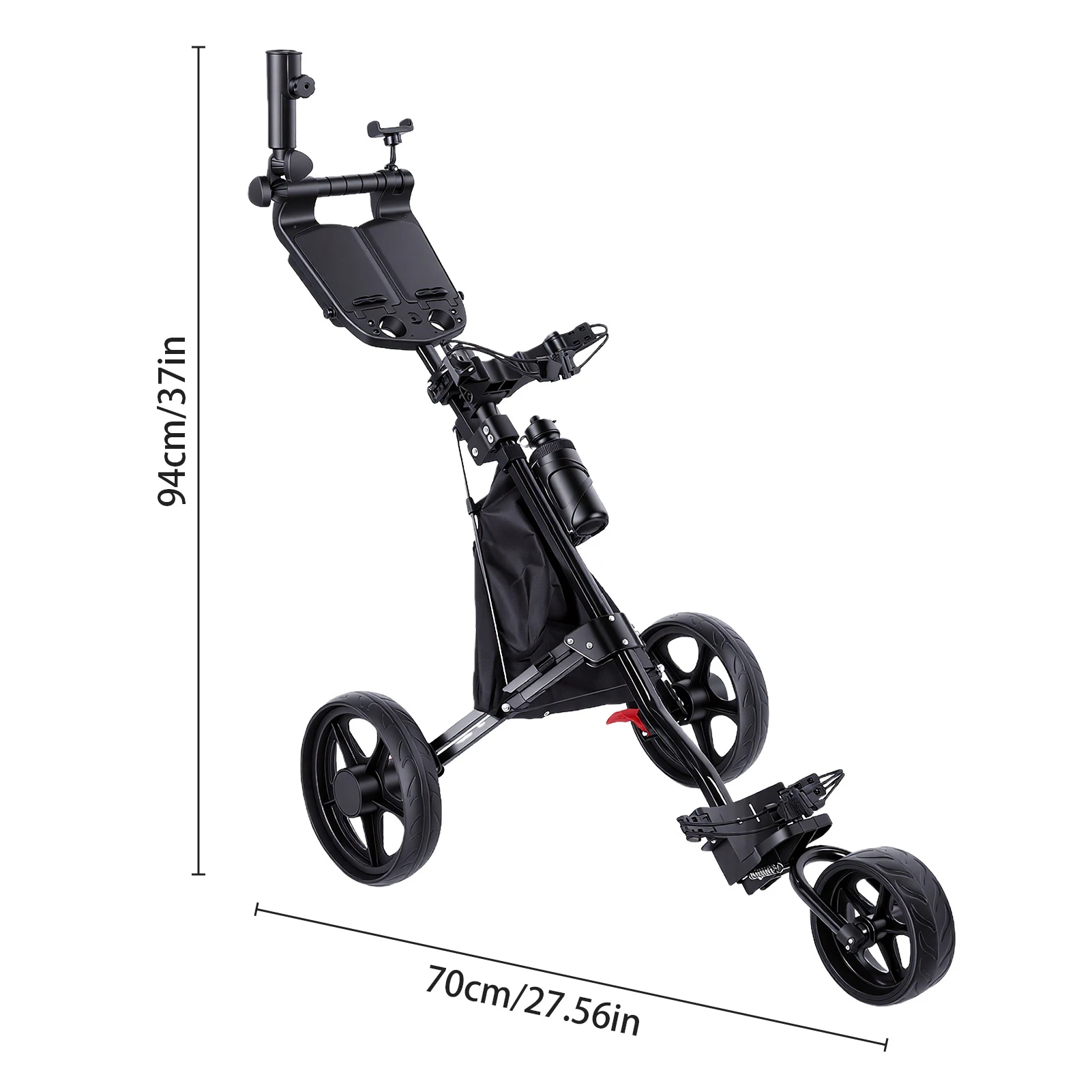 Foldable Three-Wheel Golf Push Cart 2