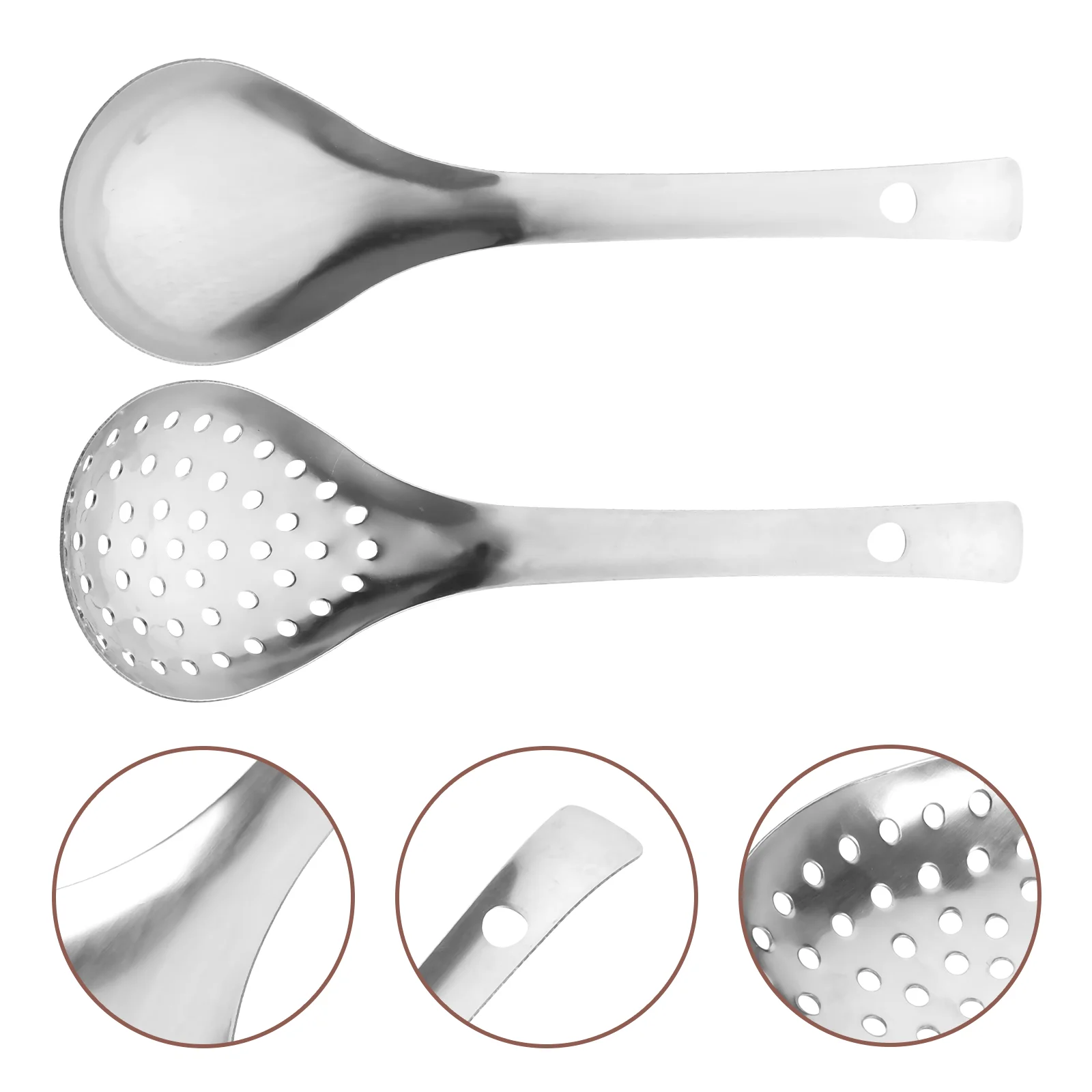 Stainless Steel Spoon Dinnerware Slotted Dessert Tasting Spoons Coffee Stirring Portable Cake Banquet Mixing Ice Cream