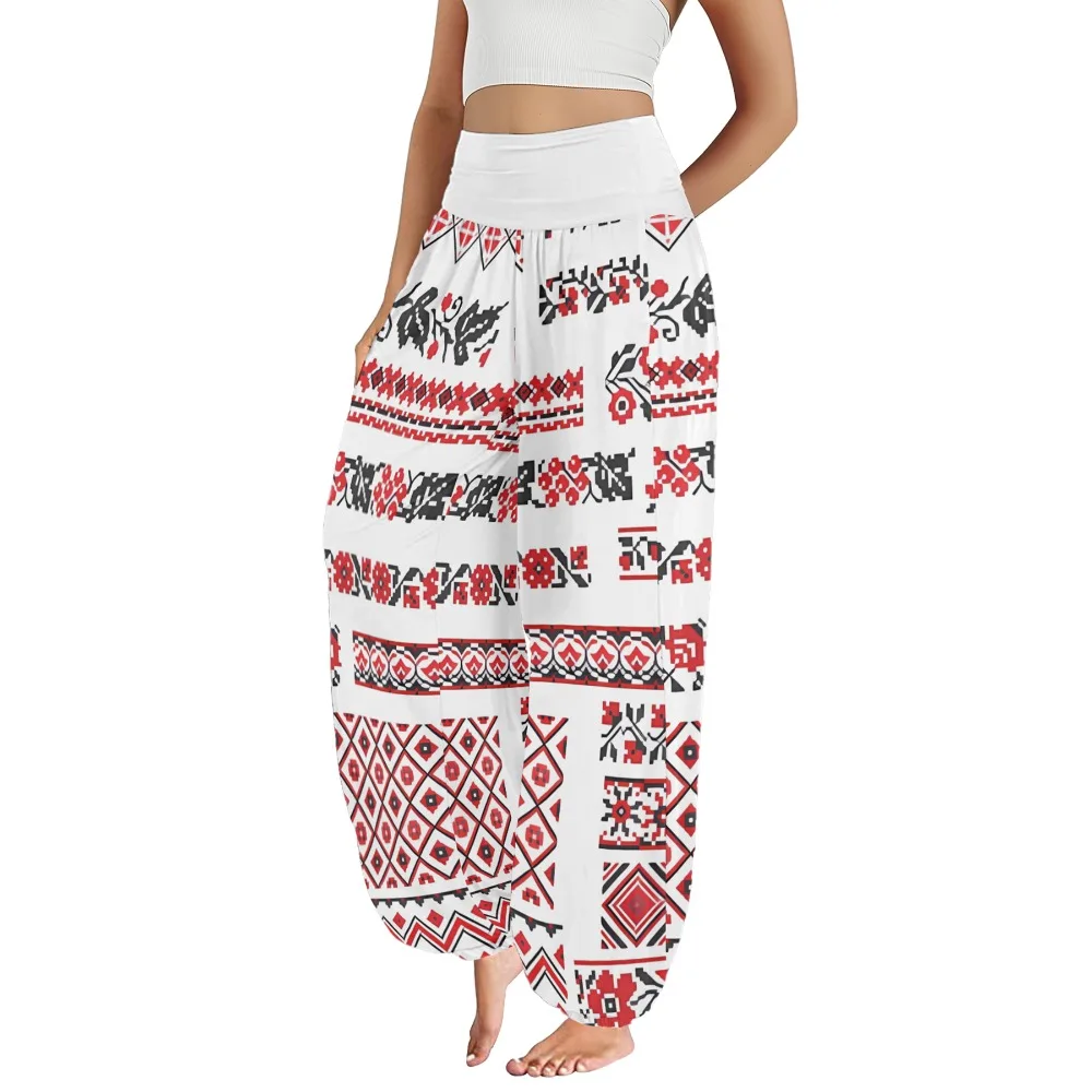 Pantalon à jambes larges imprimé Tribal Unique, ample, taille haute, jogging d'entraînement, sarouel décontracté, pantalon de plage d'été avec cordon de serrage