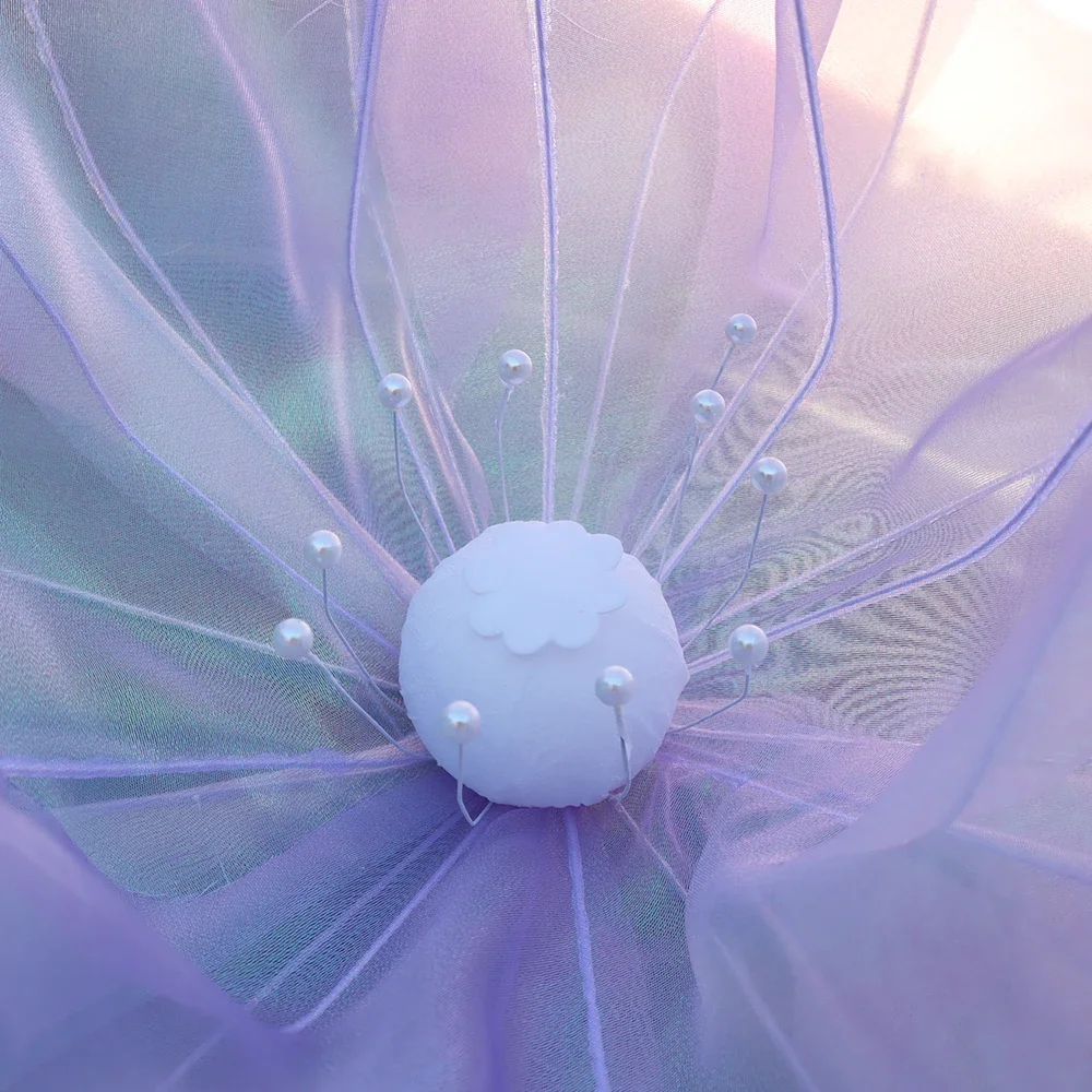 Silk Poppy Artificial Yarn Flower Wedding Outdoor Party Decoration Wreath Flores Branch Photography Props Giant Gauze Flowers