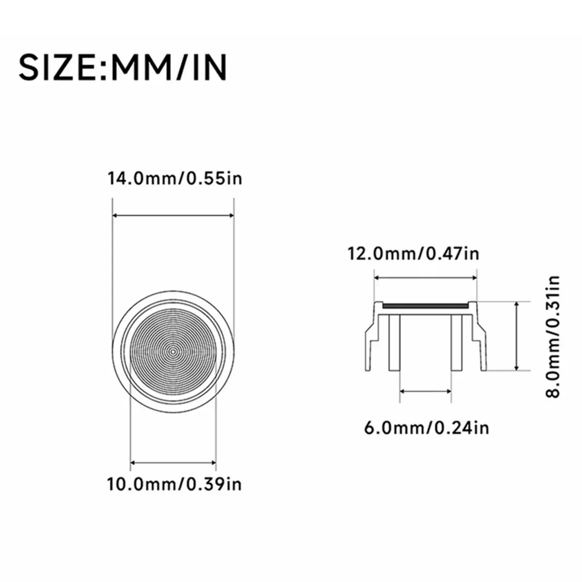 Guide Knob Cap for Electric Gutiar Pots Control with Knurled Shaft Top Aluminum Sheet 14x8MM