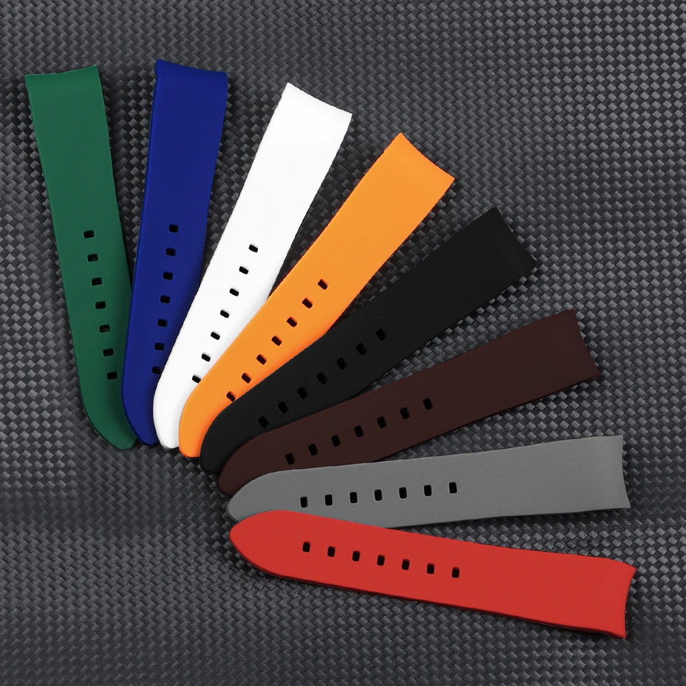 Cinturino per orologio in silicone con estremità curva Bracciale universale con arco a gomito Bracciale in gomma 20mm 22mm Orologi da uomo da donna Accessori2027