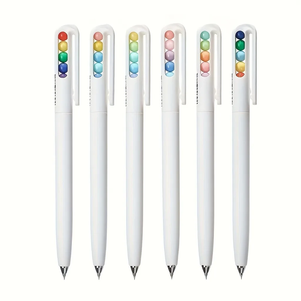 

2pcs Rotating Rainbow Neutral Pen, Low-Center-Of-Gravity Design, Rotating Refill, 0.5mm Black, Quick-Drying Signature Pen