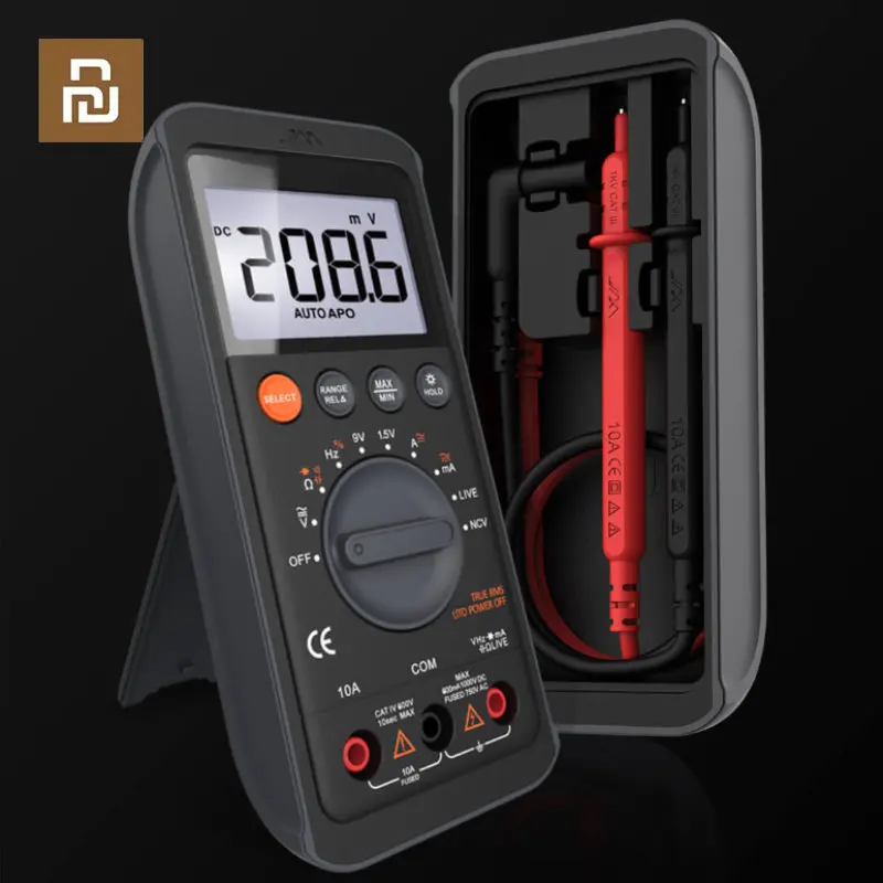 

Youpin JIMIHome Digital Multimeter AC/DC Ammeter Volt Ohm Tester Meter Multimetro with Thermocouple LCD Backlight Handheld Meter