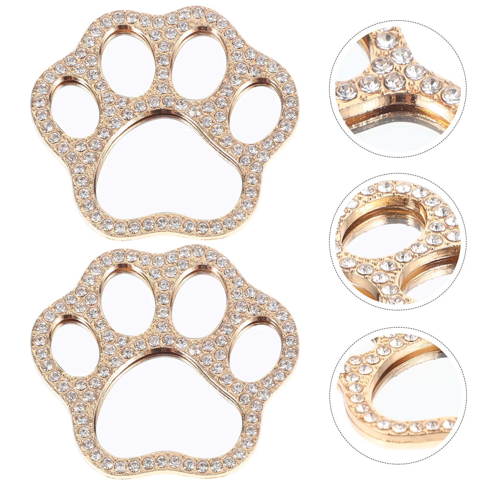 2 pçs espelho de pata de gato bonito cristal pata de gato decoração diy fornecimento para caso de telefone charme portátil pequeno espelho uso decorativo