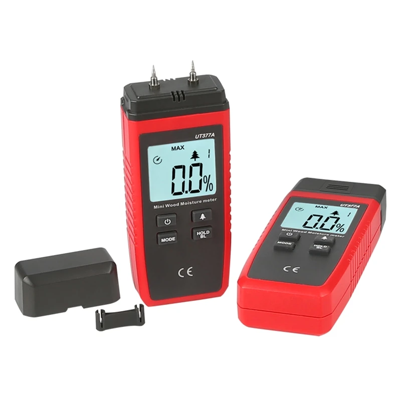 Medidor de umidade de madeira da precisão alta dois pinos parede umidade detector de papel umidade tester auto-fora de retenção de dados max/min