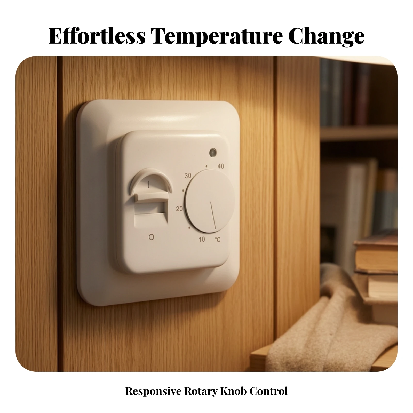 Manual Thermostat with Floor Sensor Electric Dial Thermostat with Sensor Temperature Controller Easy to Install DIY