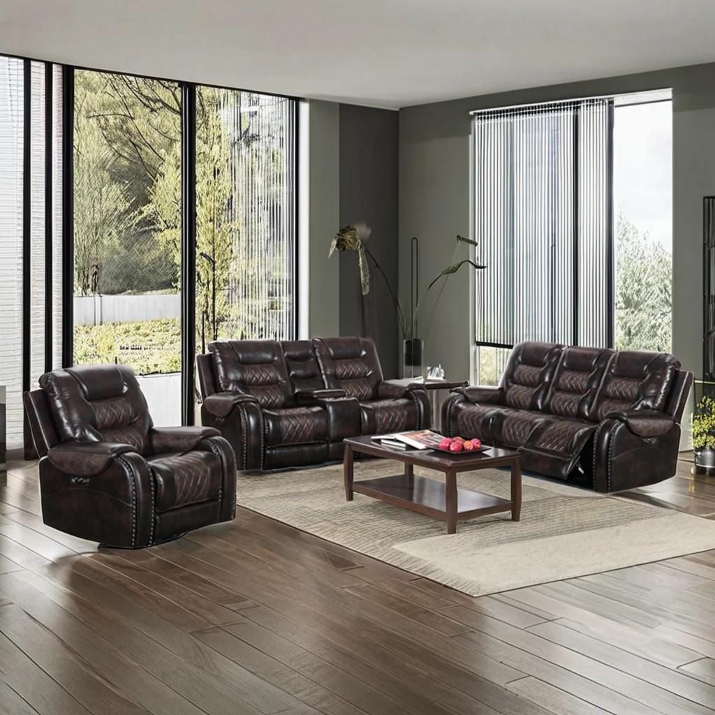 

Electric Recliner Sofa Set Power Leather Recliner Set With Power Seat And Headrest Motion Sofa