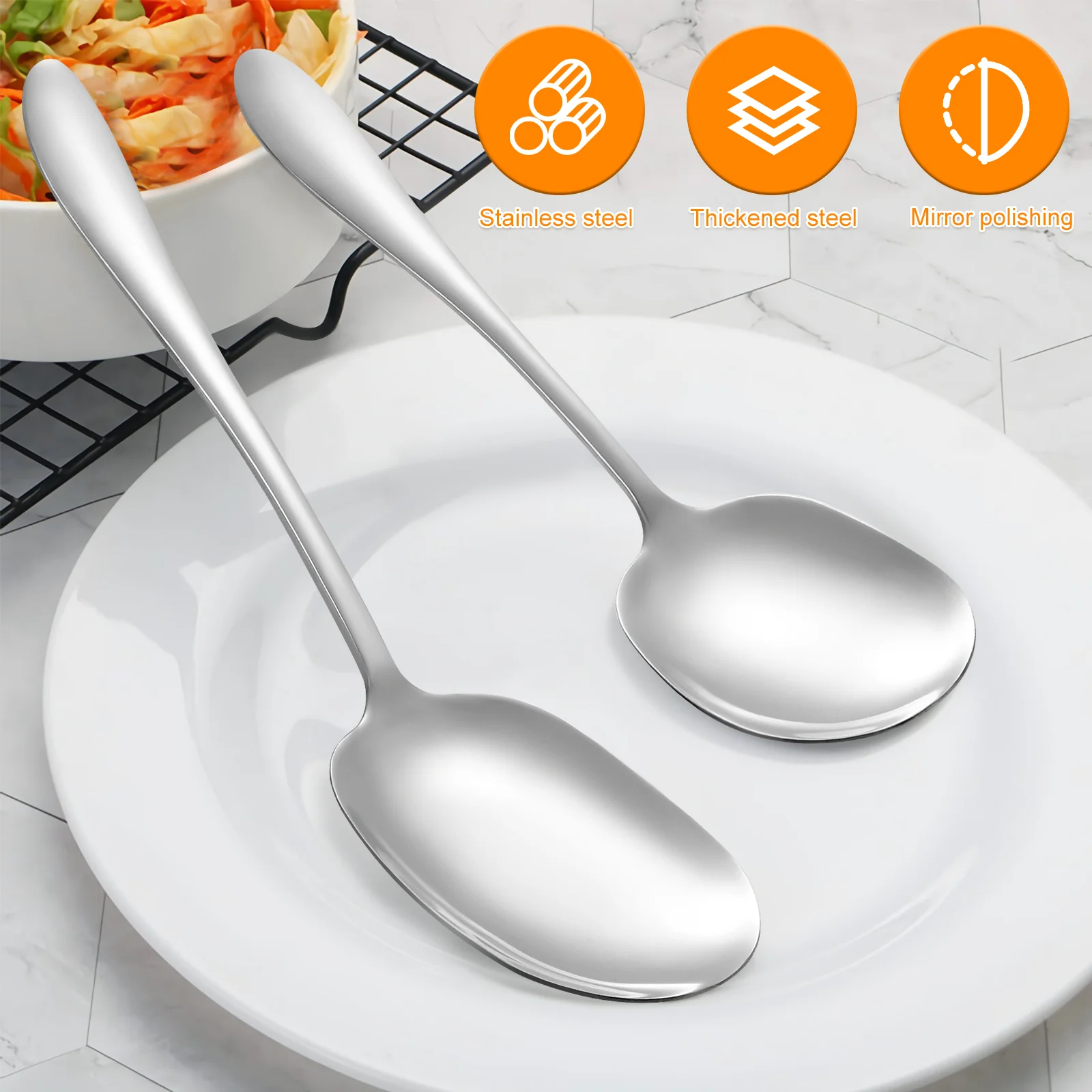 Western Food Serving Scoops Spoons Stainless Steel Kitchenware Tablespoon Buffet Salad Metal Supplies Home Tableware