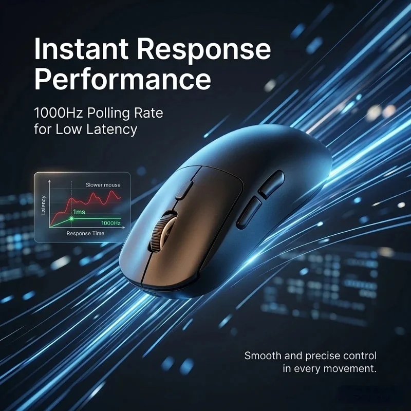 M348 Superlight Wireless Gaming Mouse Bluetooth 2.4G Flagship Chip 6 Adjustable DPI Options for Office And Game