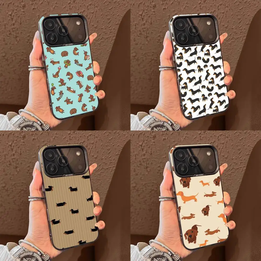 

Dog Dachshund Puppy Phone Case For iPhone 17,16,15,14,13,12,11,Pro,Max,Plus,E,Air,Mini Black Tpu Cover