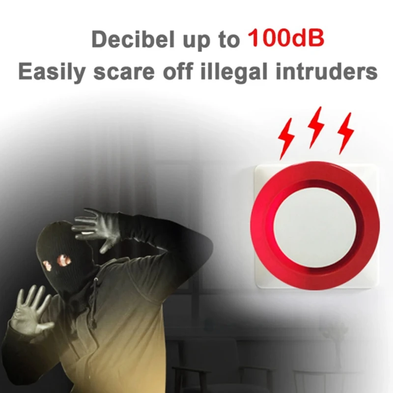 CS-Home Security Tuya Inteligentna Syrena Alarmowa Stroboskop Błysk Róg 100DB Głośne Dźwięki Ucieczeniowe dla Alexa Wtyczka EU Wytrzymała