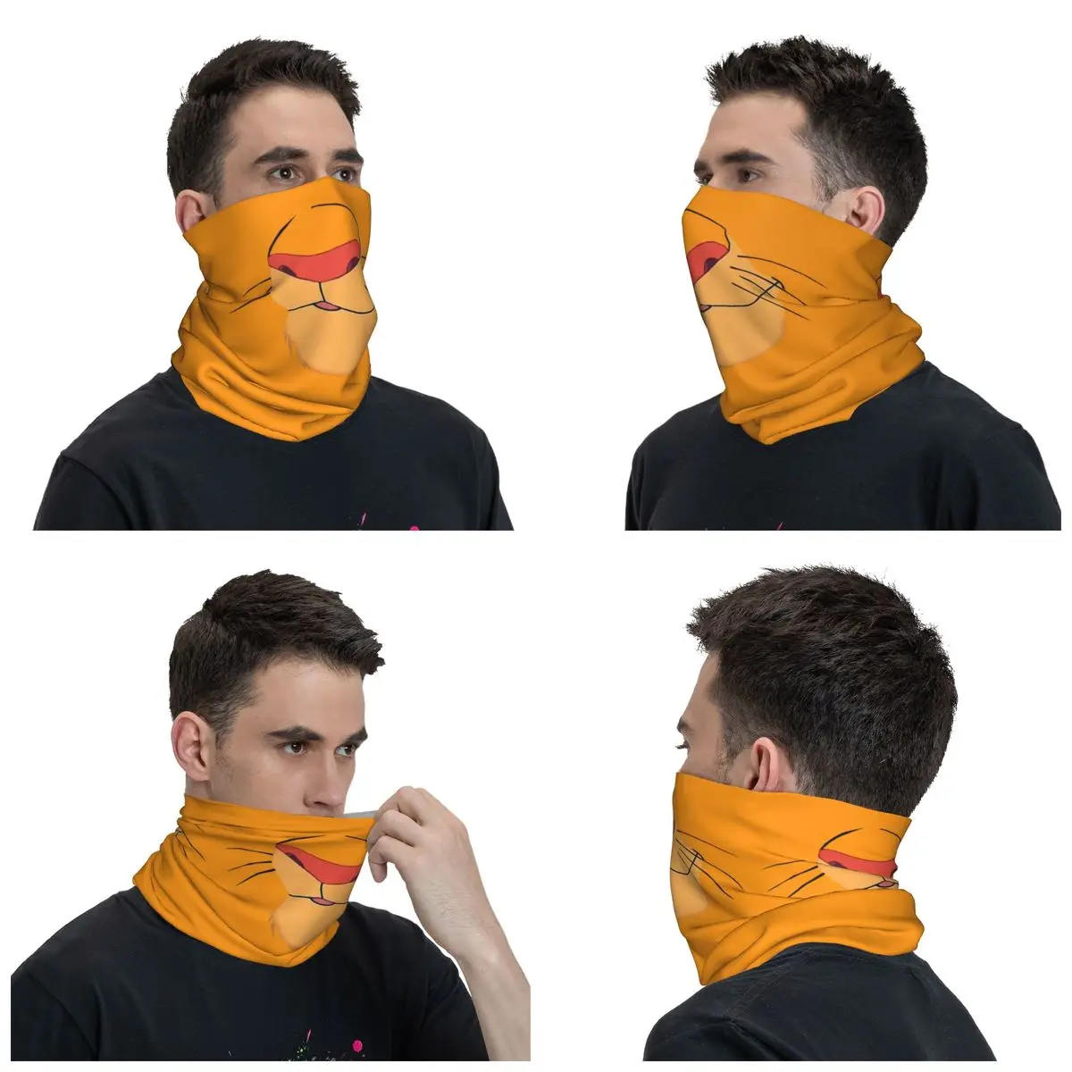 Custom King Of The Jungle Bandana Neck Gaiter Windproof Face Scarf Cover Women Men The Lion King Simba Headband Tube Balaclava