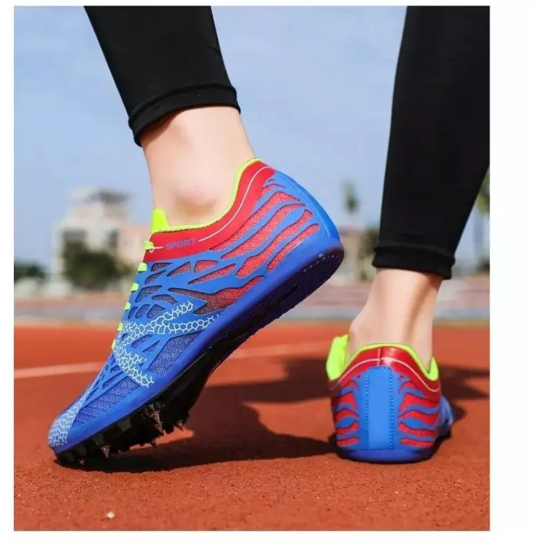 Men Women Breathable Nail 7 Spikes Short Running Dash Sport Shoes Track Field Professional Long Jump Lightweight Sprint Sneakers