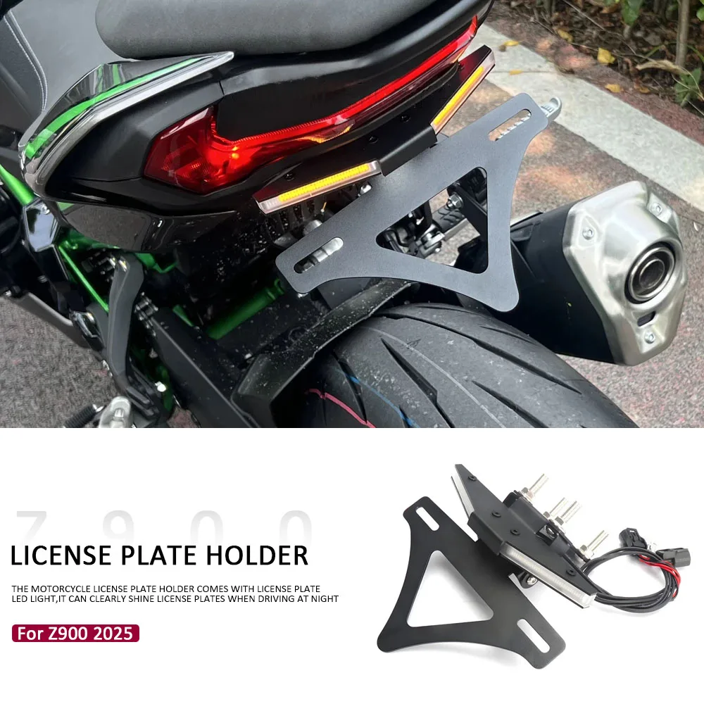 

Motorcycle Tail Frame Bracket LED Number Light Fender Eliminator License Plate Holder For KAWASAKI Z 900 Z900 z 900 2025
