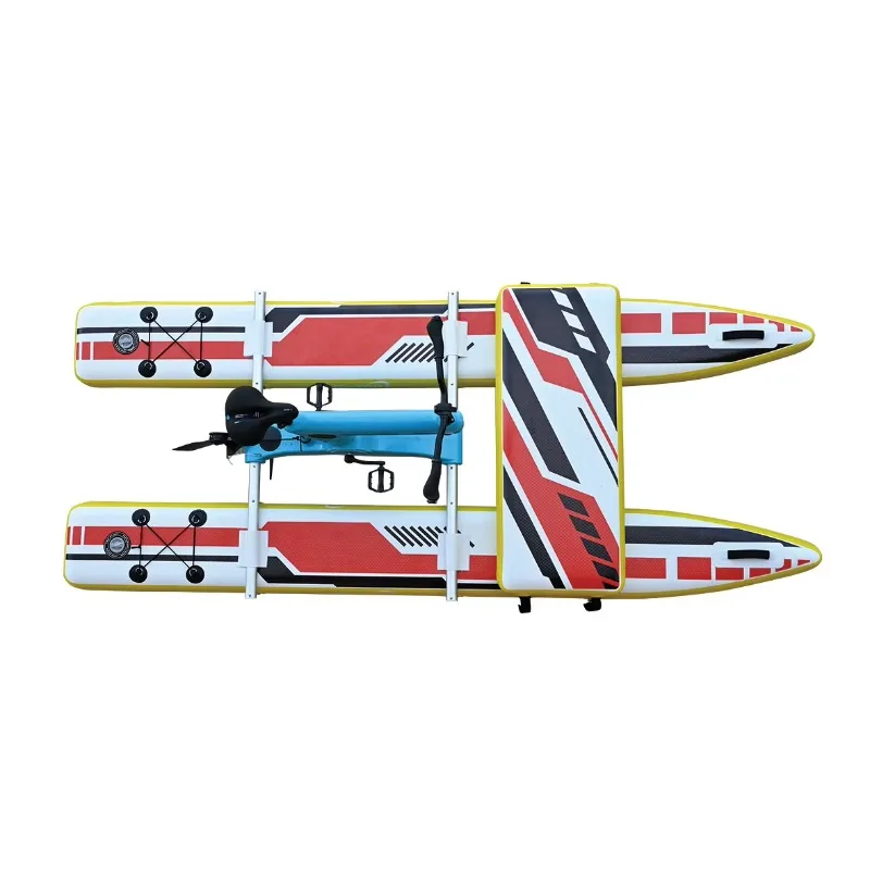

New Product Outdoor Waterplay 3.2m Single Water Bicycle Inflatable Water Bike Pontoon with Pedal