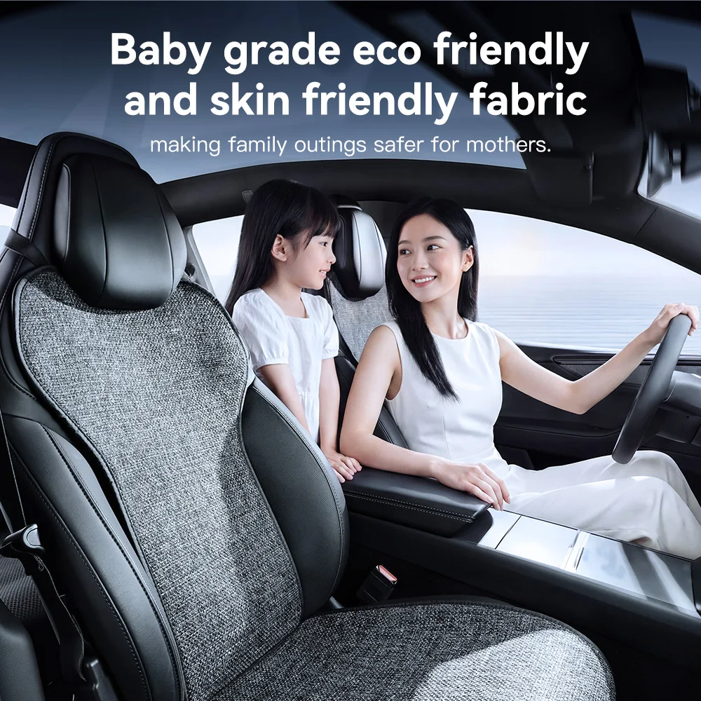 YZ For Tesla Model YL Car Seat Cushion Linen Ice Silk Four‑Season Breathable Seat Backrest Pad Seat Protector 2026 Accessories