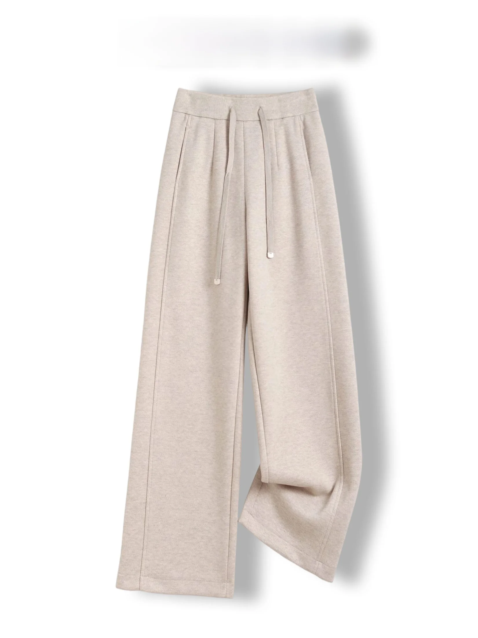 

Warm Woolen Knife-Shape Casual Pants Hide Flaws Lazy Style Straight Leg Small Bend Wool Blend Ladies Fashion Winter Trousers