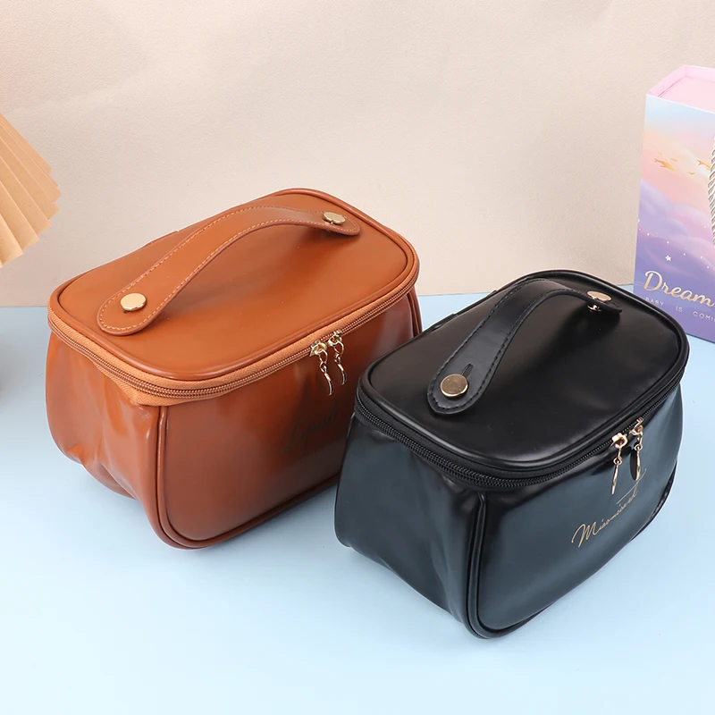 Cute PU Makeup Bag For Women Toiletries Organizer Waterproof Travel Make Up Pouch Female Large Capacity Portable Cosmetic Case