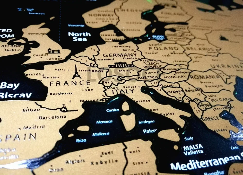 New Deluxe Travel Scratch World-Map Wall Art Posters and Prints Creative Scratch Off Maps for Travel and Room Office Home Decor view 2