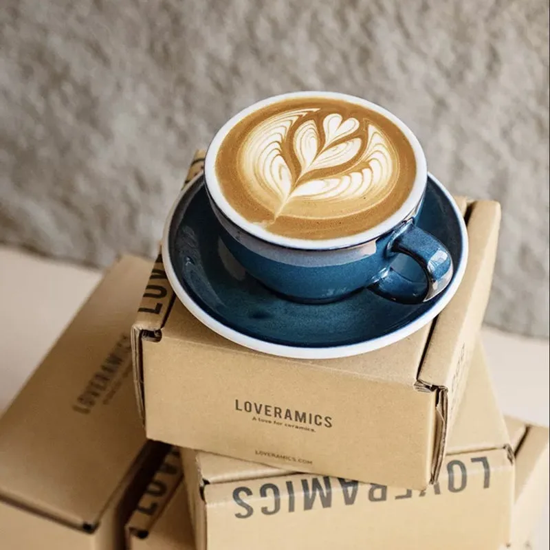 300ML Ceramic Coffee Cup Couple Cup Latte Latte Concentrated Gift Cup Multi-color Butterfly Pack