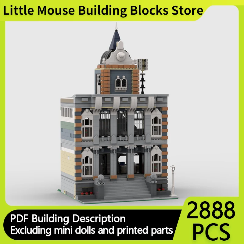 

City Street View Model MOC Building Bricks City Center Library Modular Technology Gifts Holiday Assemble Children Toys Suit
