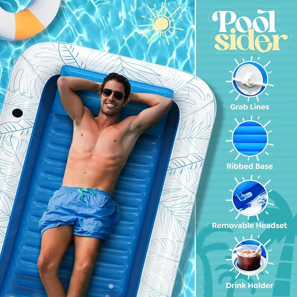 Premium Inflatable Tanning Pool Lounger | Inflatable Tanning Bed For Adults | Multipurpose Pool Floats Adults | Inflatable Pool